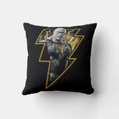 ブラックアダムグレーと金ゴールド稲妻グラフィック クッション (裏面)