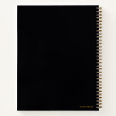 ブラックアダムグレーと金ゴールド稲妻グラフィック ノートブック (裏面)