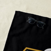 ブラックアダムグレーと金ゴールド稲妻グラフィック ビーチタオル (インサイチュ)