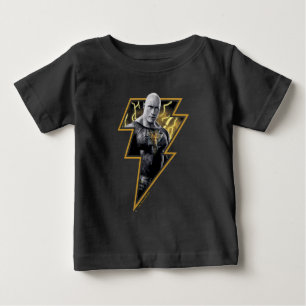 ブラックアダムグレーと金ゴールド稲妻グラフィック ベビーTシャツ