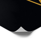 ブラックアダムグレーと金ゴールド稲妻グラフィック ポスター (角)