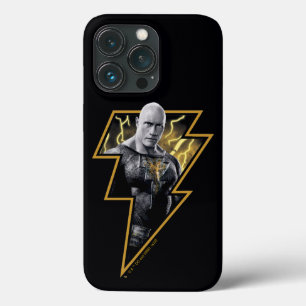 ブラックアダムグレーと金ゴールド稲妻グラフィック iPhone 13 PROケース