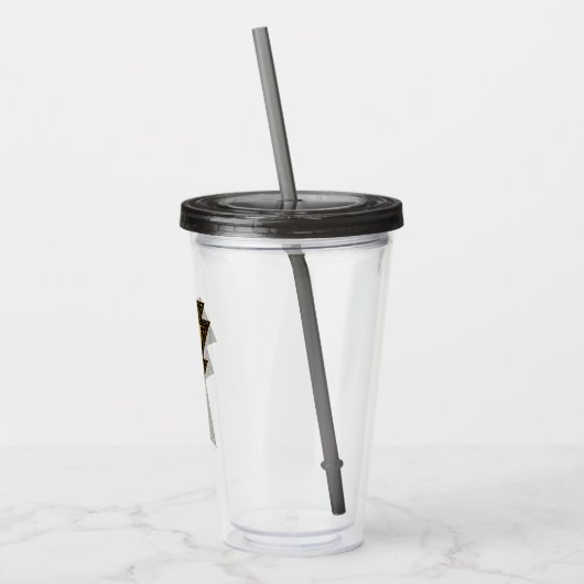 ブラックアダム動揺して稲妻ボルトグラフィック アクリルタンブラー (左)