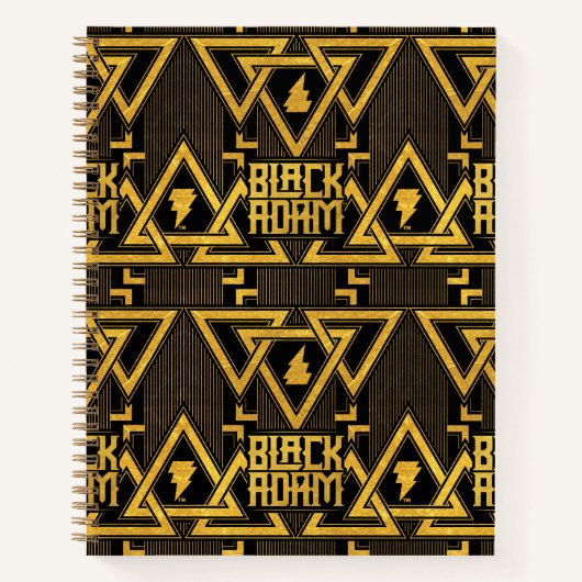 ブラックアダム稲妻ボルト三角形パターン ノートブック (正面)