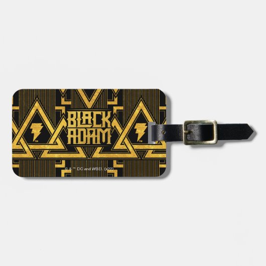 ブラックアダム稲妻ボルト三角形パターン ラゲッジタグ (正面横)