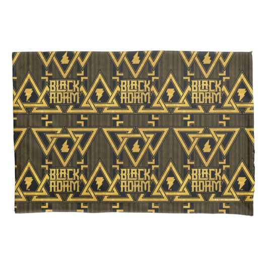 ブラックアダム稲妻ボルト三角形パターン 枕カバー (正面)