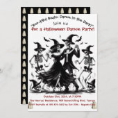ブラックアダルトハロウィーンダンスパーティの招待状カード 招待状 (正面/裏面)