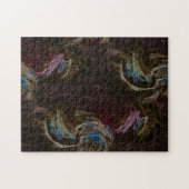 ブラックアトミック抽象芸術アート ジグソーパズル (横)