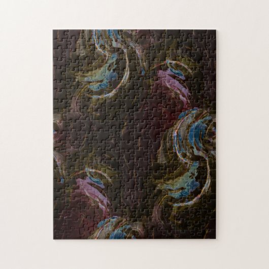 ブラックアトミック抽象芸術アート ジグソーパズル (縦)