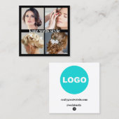 ブラックアドカスタムロゴSNS スクエア名刺 (正面/裏面)