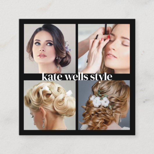 ブラックアドカスタムロゴSNS スクエア名刺 (正面)