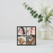 ブラックアドカスタムロゴSNS スクエア名刺 (スタンド正面)