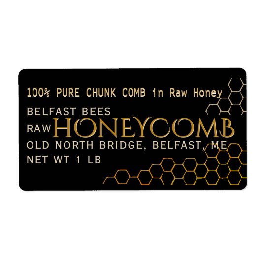 ブラックアドレスサイズハニカムラベル ラベル (正面)