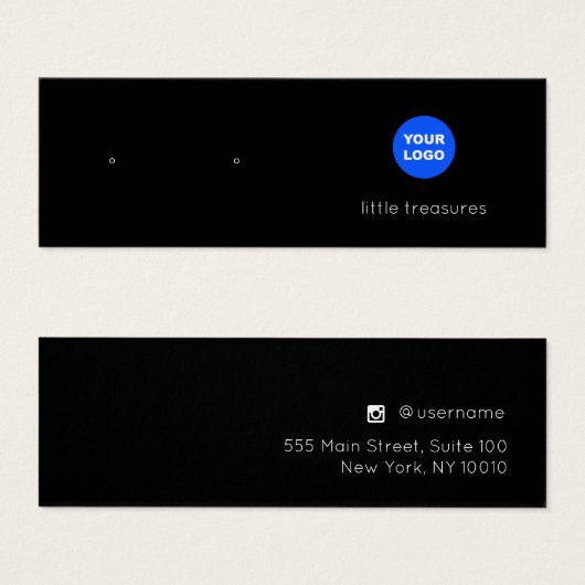 ブラックアドロゴスタッドイヤリングディスプレイカード (正面&裏面)