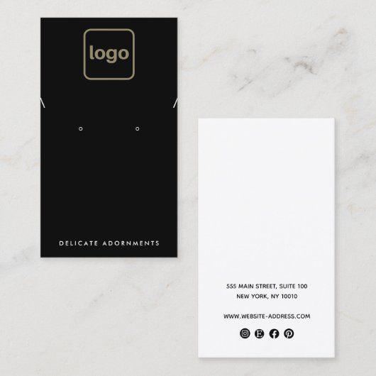 ブラックアドロゴネックレススタッドイヤリングホルダーブシン 名刺 (正面/裏面)