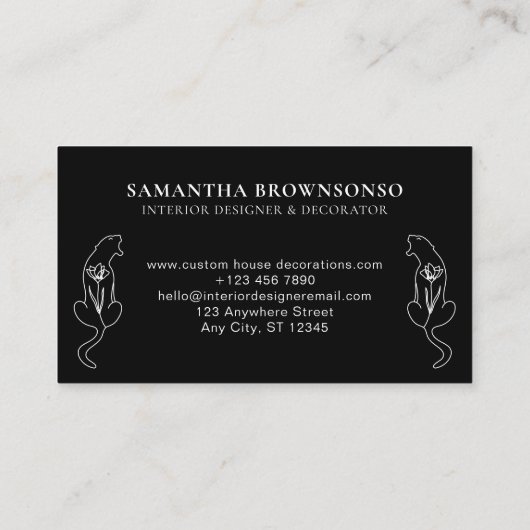 ブラックアニマルフラワータイガー 名刺 (裏面)