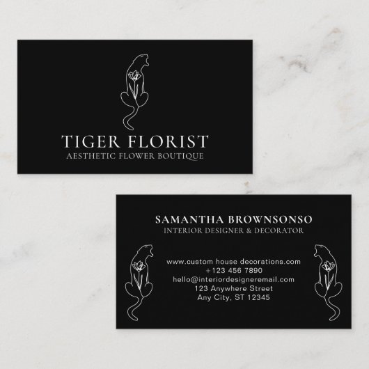 ブラックアニマルフラワータイガー 名刺 (正面/裏面)