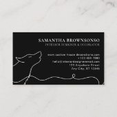 ブラックアニマルワイルド自然オオカミ 名刺 (裏面)