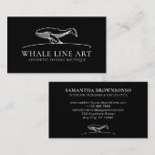 ブラックアニマルワイルド自然シー魚釣りクジラ 名刺 (正面/裏面)