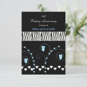 ブラックアニマル プリント 50周年 誕生日招待状 招待状 (スタンド正面)
