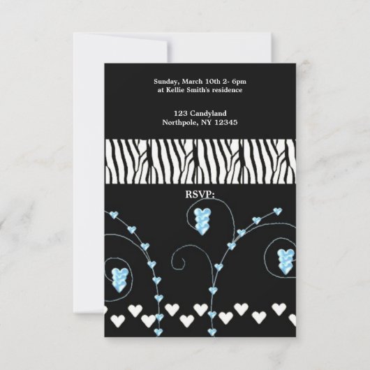 ブラックアニマル プリント 50周年 誕生日招待状 招待状 (裏面)