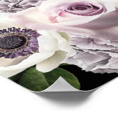 ブラックアネモン&パープルフローラブラックシャワーウェルカム ポスター (角)