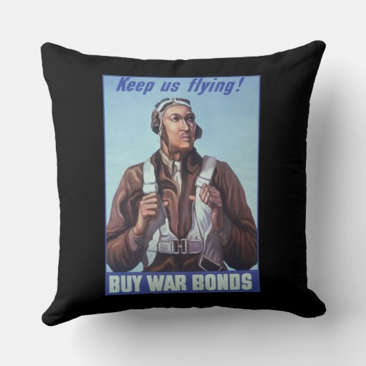 ブラックアビエーターズ米国軍隊戦闘機パイロット クッション (裏面)