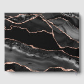 ブラックアフォーマルゲートバラ金ゴールド結婚グリッター ゲストブック (裏面)