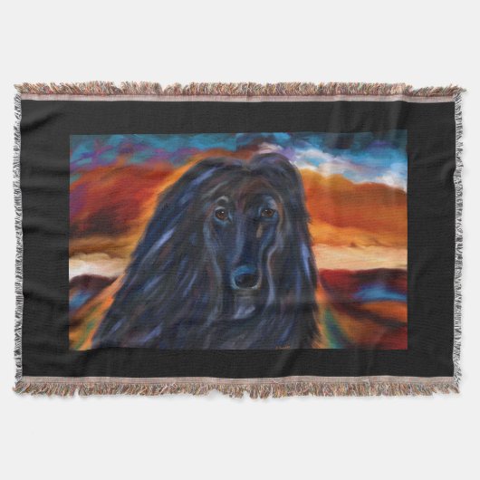 ブラックアフガンハウンド スローブランケット (正面)