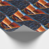 ブラックアフガンハウンド ラッピングペーパー (角)