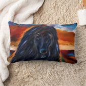 ブラックアフガンハウンド ランバークッション (ブランケット)