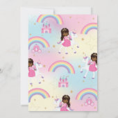 ブラックアフリカプリンセスレインボーユニコーン誕生日 サンキューカード (裏面)