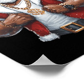 ブラックアフリカンアメリカンサンタクロースクリスマスメリーChri ポスター (角)