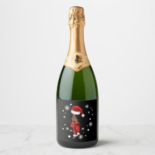 ブラックアフリカンサンタアパレルクリスマスメル スパークリングワインラベル