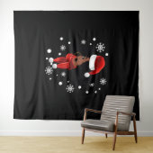 ブラックアフリカンサンタアパレルクリスマスメル タペストリー (インサイチュ(横))