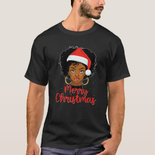ブラックアフリカンサンタアパレルクリスマスメル Tシャツ