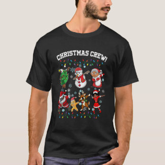 ブラックアフリカ系アメリカ人クリスマスクルーDabbing Sant Tシャツ