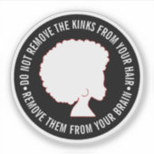 ブラックアフロヘアマーカス感動的ガーヴィー引用文 シール (正面)