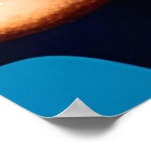 ブラックアフロ女性ウォーターカラーポートレートV ポスター (角)