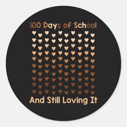 ブラックアフロ100日の学校メラニンハートアフリカ ラウンドシール (正面)