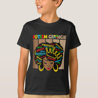 ブラックアフロ・アフリカ・アメリカ自閉症グランジー・アワレネ Tシャツ