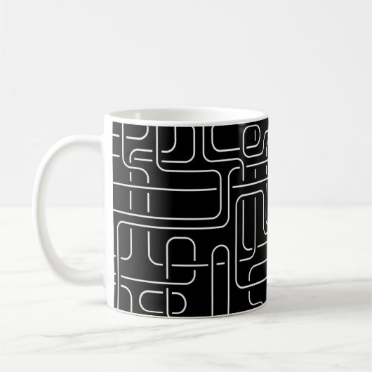 ブラックアブストラクト コーヒーマグカップ (左)