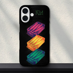 ブラックアポップ・アートのートサーディンアートグランジスケッチモノグラム iPhone 16ケース