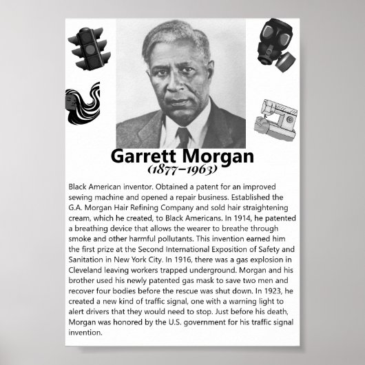 ブラックアメリカン・ヒストリーポスター – Garrett Morgan ポスター (正面)