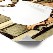 ブラックアメリカヴィンテージウィメンオンポーチと葉巻 ポスター (角)