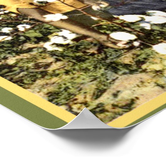 ブラックアメリカヴィンテージコットンフィールドウーマン ポスター (角)