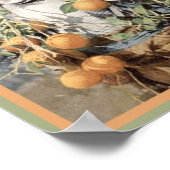 ブラックアメリカヴィンテージナンインオレンジグローブ ポスター (角)