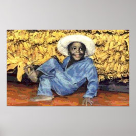 ブラックアメリカヴィンテージ少年 ポスター