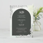 ブラックアモダンーチフローラ結婚式招待状 招待状 (スタンド正面)