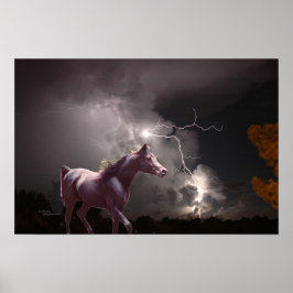 ブラックアラビアンスタリオンナイト稲妻ポスター ポスター